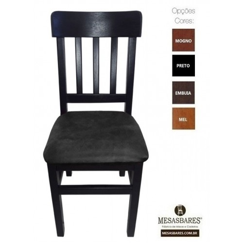 Cadeira Estofada ou Madeira para RJ Preta - Cod: 1802
